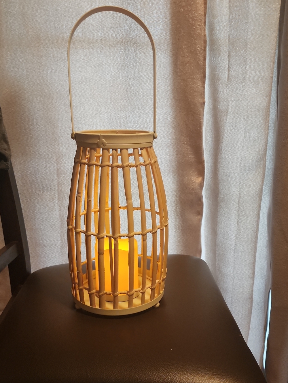 Cream Woven Lantern Candle Holder - Home Accents